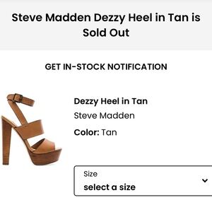 Steve Madden Dezzy Heel in Tan NEW NEVER WORN SOLD OUT